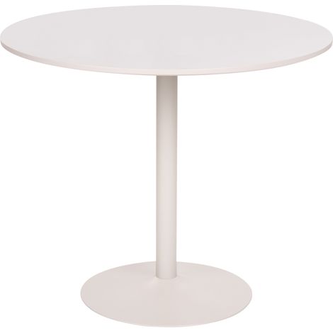 Mesa de comedor y cocina redonda estilo boho tablero de MDF ø 90 cm base de hierro con acabado en pintura en polvo beige cachemira Tino (1/5)