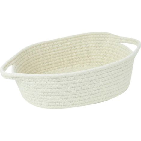 Paniers de rangement en corde tressée - Paniers portables en coton pour vêtements, linge de lit, serviettes (1/4)