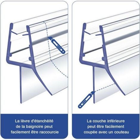 Joint De Douche - 50 Cm - Pvc - Pour Verre 4-6 Mm - Etanche - 1 Unite (1/5)