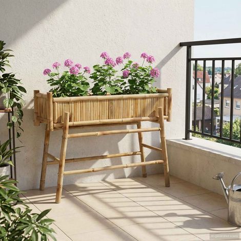 vidaXL Vaso da Giardino con Supporto Naturale 100 x 38 x 74 cm