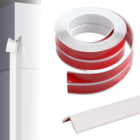 Moulure Angle Adhésive PVC, Baguette d'Angle Souple 2cm x 10m, Protection et Décoration pour Plafonds/Angles Murs/Sols/Carrelage, Facile à Découper,Blanc (1/5)