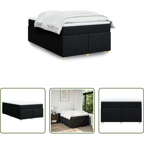 Matelas à ressorts ensachés - Sommier à lattes de lit avec matelas noir 120x190 cm tissu (1/5)