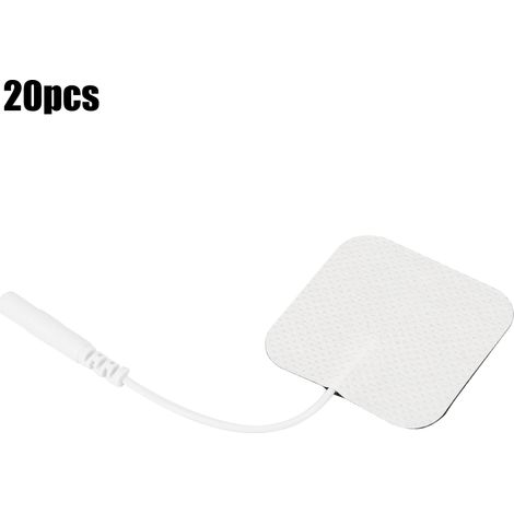 Lot de 20 électrodes de 4 x 4 cm à 2 trous pour la kinésithérapie, en silicone non tissé, avec accessoires de fixation. (1/5)