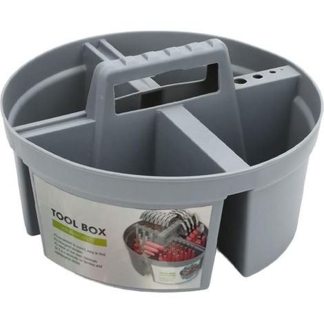 Corbeille de Nettoyage 26,5cm Diamètre pour Produits Ménagers 4 compartiments distincts, rangement organisé, brosses et chiffons, accès rapide, tâches ménagères efficaces (1/5)