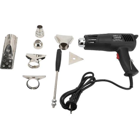 Pistolet à air chaud double température 1200 W avec porte-buse rotatif et fil chauffant isolé, compatible avec la pose de films teintés pour vitres automobiles, 220 V 50 Hz, prise européenne standard (1/5)