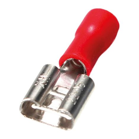 Terminal aislado enchufable hembra plano 7,4/1,5mm Rojo 50 uds