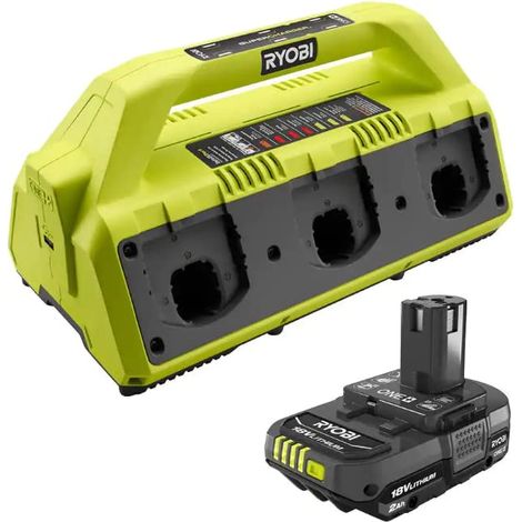 Ryobi RC18640 18V ONE+ 6-Port Ladestation + 2,0AH Akku (1/5)
