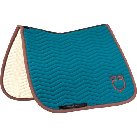 EQUESTRO Sottosella dressage BLU CORAL taglia PONY Wave Quilting (1/3)
