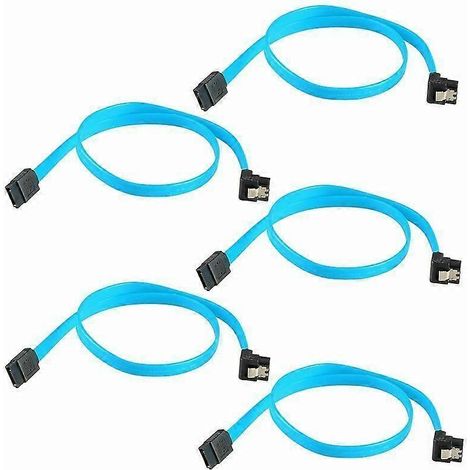 Lot de 5 câbles SATA 3.0 coudés à 90 degrés pour disque dur (1/5)