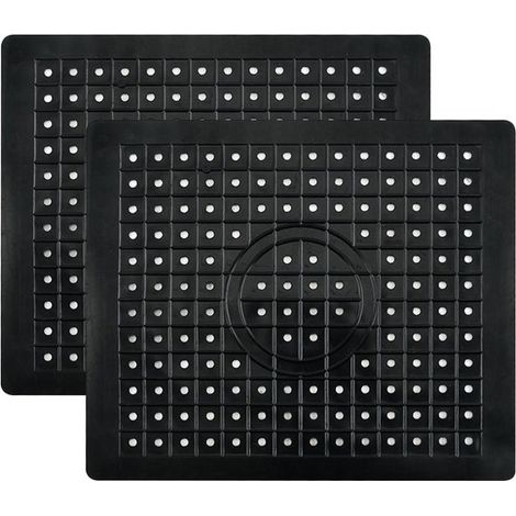longziming - 2 tapis d'évier en caoutchouc noir – Tapis antidérapants pour lavabo, cuisine et salle de bain – Dessous de plat protecteurs pour bols, casseroles et surfaces d'évier (1/5)