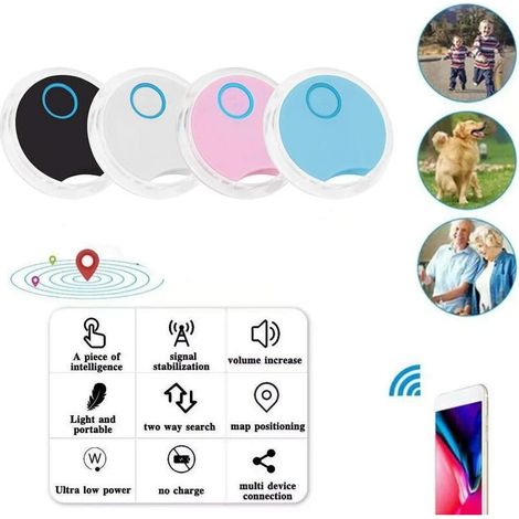 GPS-Tracker für Hunde, Mini-GPS-Tracker für Hunde, Schlüsselfinder, kleiner, runder und diskreter tragbarer Bluetooth-Tracker, intelligentes Anti-Verlust-Gerät für Gepäck, Fahrzeug, Kind, Haustier (1/5)