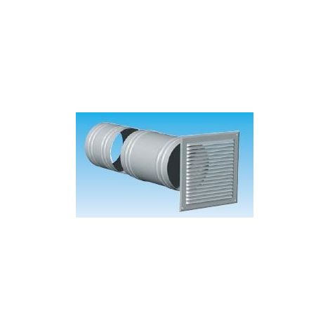 Grille de façade aluminium à auvent avec manchon télescopique, D 160 mm (1/2)