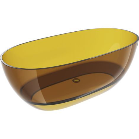 Mexen Pure Honey freistehende transparente Badewanne 170 x 80 cm, Chrom Stöpsel - 58071708015 (1/5)