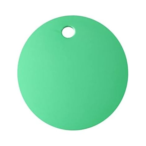 Lot de 25 médailles d'identification rondes vierges pour animaux de compagnie, en alliage d'aluminium vert, résistantes à l'usure et à la rouille, légères et prêtes à graver. Convient aux chiens et au (1/5)