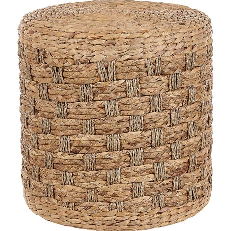 Puf de algas marinas jacinto de agua natural 40 cm fabricado a mano relleno poliestireno otomana boho Basslet