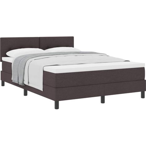 Maison Exclusive - Boxspringbett mit Kopfteil Dunkelbraun 160 x 2