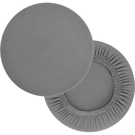 Lot de 2 housses rondes pour chaise, Tovbmup, en polyester, gris, diamètre 30-45cm (1/5)