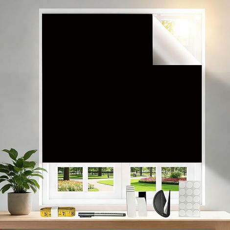 Store Occultant sans Percage 300X145 cm, Portable Rideau Store, Stores Occultants pour Fenêtres de Toit Incliné Chambre à Coucher Chambre d'enfant (1/5)
