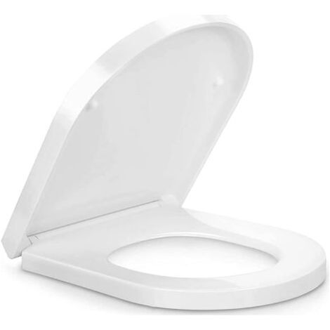 U-förmiger WC-Sitz – Absenkautomatik – Außenmaße: 41 x 33,7 cm, Innenmaße: 27,5 x 19,5 cm, weiß, 1 Stück