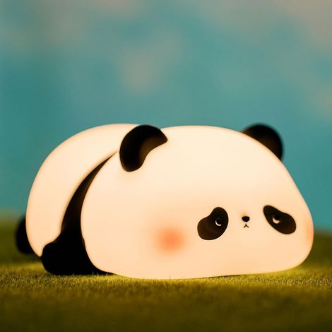 Niedliches Panda-Nachtlicht, weiches und flexibles LED-Licht für Kinder, 3-stufig verstellbare Nachtlampe fürs Babyzimmer, originelle Geschenkidee (Panda-Design)