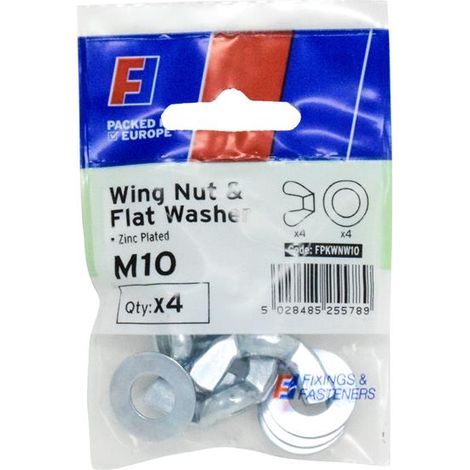 ForgeFix FPKWNW10 Wing Nut & Washer M10 ForgePack 4 FORFPKWNW10