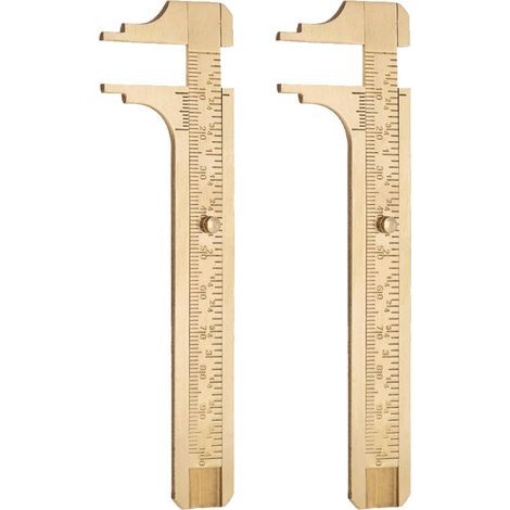 2-teiliges Messwerkzeug, Taschen-Messschieber, Messing-Lineal, Messing-Messschieber, tragbarer Messschieber, geeignet für Männer