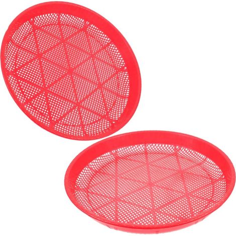 Reusable round plastic sieve, easy to store, dustpan, 2-piece flour sieve set for grains and rice for daily kitchen use (2 mm, 51 cm) (1/5)