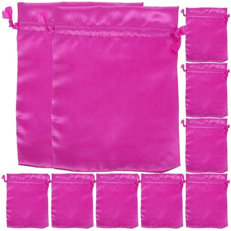 Set mit 10 Satin-Perückenbeuteln, Perückenaufbewahrungsbeuteln, tragbaren Reisebeuteln für Haarverlängerungen – 19,00 x 14,00 x 0,10 cm – Rosy (1/3)