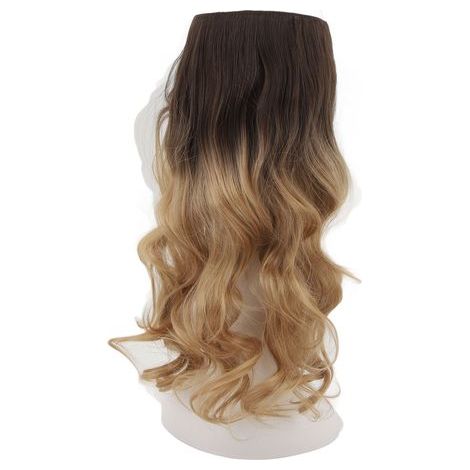 Extension de cheveux femme dégradé bouclée longue 18 pouces mèche postiche couleur naturelle 6T25 M01 (1/5)