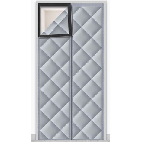 Cortina magnética aislante para puerta, protección contra el frío, bloqueo de luz y aislamiento acústico, 100x220cm (gris) (1/5)