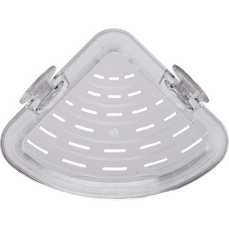 Croydex Press 'n' Lock Suction Cup Corner Shower Basket Clear Caddy
