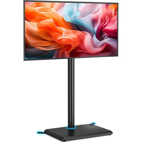 Support TV au Sol pour Téléviseurs de 32 à 65 Pouces, Support TV Haut avec Pieds de Support, Support TVs d'angle Slim, Hauteur Réglable, Pivotant, Max VESA 400x400mm jusqu'à 40kg (1/5)