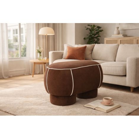 Banc, Banc Marina 77,5 cm, Design rétro et confort Rouge en Fabric, BOITE A DESIGN