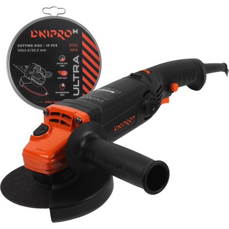 Meuleuse d'Angle 860W 125mm, Électrique 6 Vitesses (4000-11000 TR/MIN), M14, pour Couper et Ébarber Métal, Pierre, Brique, Carrelage et Bois. GL-125S (1/5)
