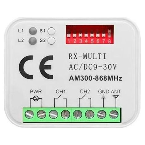 Récepteur télécommandé sans fil multifréquence pour portail, porte de garage, barrière d’accès et portes électriques – Commutateur universel à distance avec fonction marche/arrêt yun (1/3)