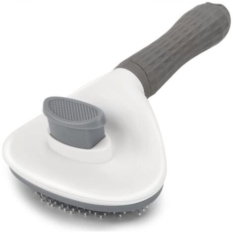 Peigne pour Animaux de Compagnie Gris 2010,55 cm - Peigne autonettoyant et outil de massage, poignée ergonomique antidérapante, lavable