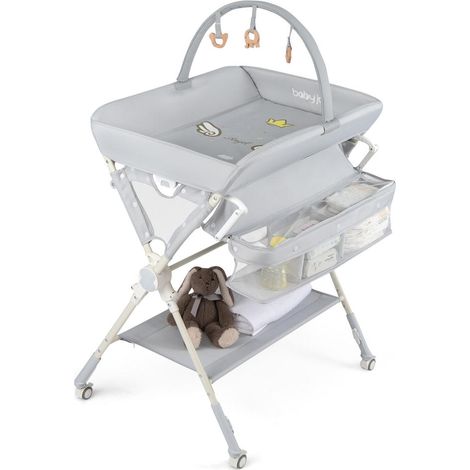 Change de bébé facilité avec table à langer mobile, pliage compact, 3 hauteurs et roues 360° (1/5)