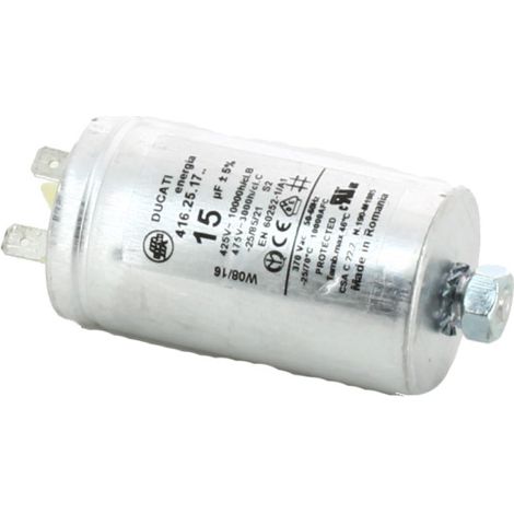 Condensateur 10 mf  481010743850 pour Sèche linge BAUKNECHT, HOTPOINT ARISTON, IGNIS, INDESIT, KITCHENAID, LADEN, WHIRLPOOL