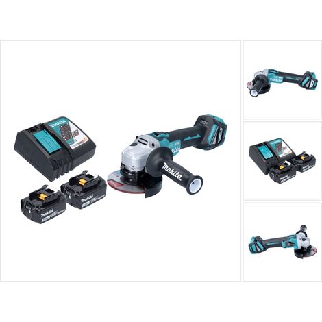 Amoladora angular sin cable Makita DGA 513 RF 18 V 125 mm sin escobillas + 2x batería recargable 3,0 Ah + cargador (1/5)