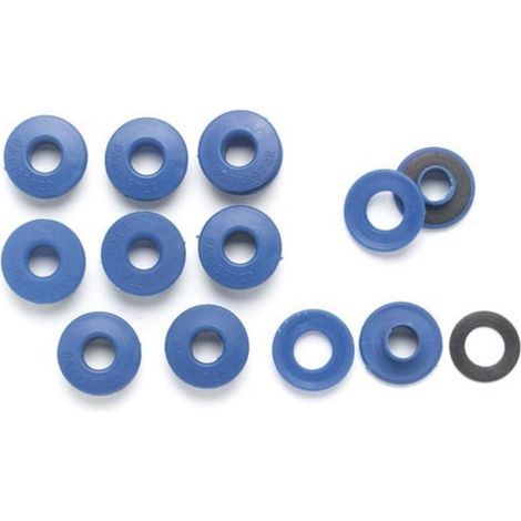 Perel Occhielli per telone, 2 parti, chiusura a scatto, blu, PVC, 10 pezzi (1/2)
