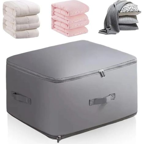 Housse de protection pour vêtements, 52 x 42 x 60 cm, grise, pliable, pour la protection des placards et au quotidien.-AquaForge (1/5)