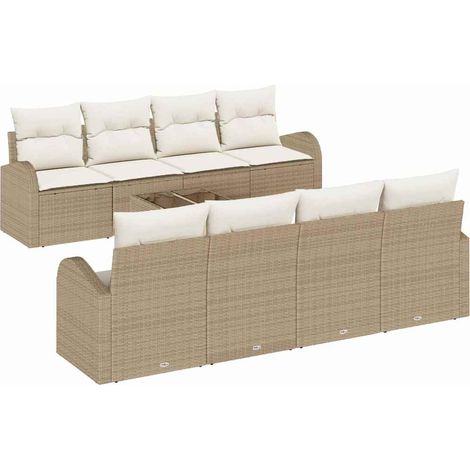 Maison Exclusive - Gartensofa-set Beige 55 x 55 x 37 cm Poly-Ratt