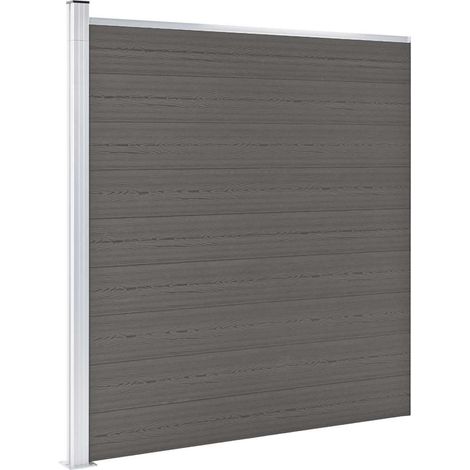 Clôture de jardin-Grillage de jardin WPC 175x186 cm Gris (1/5)