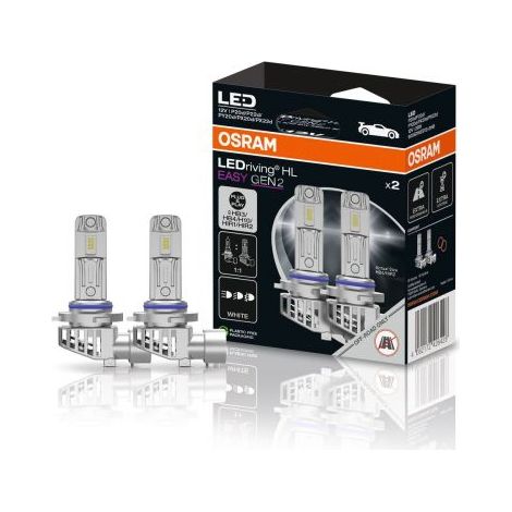 AMPOULES LED HB3 HIR1 H10 HB4 HIR2 OSRAM LEDRIVING® HL EASY GEN2 - 9005DWESY2-2HB - PLUG&PLAY, P20d 26W 2000LMS - LA PAIRE (1/5)