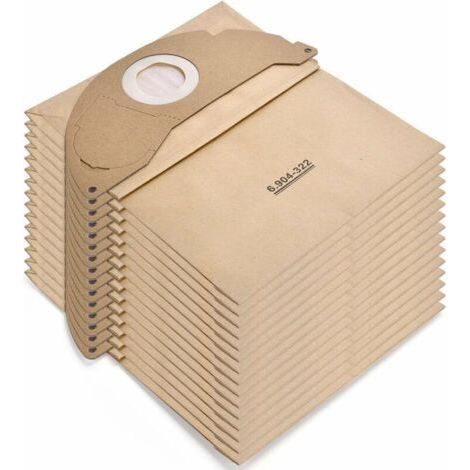 15 Sacs Aspirateur pour Karcher WD2 MV2 6.904-322.0 WD 2.200 WD2250 A2004 A2054 A2099 Sacs Filtre Papier de Rechange pour Aspirateur Wet & Dry, Sac pour Karcher WD2 Premium Accessoires (1/5)