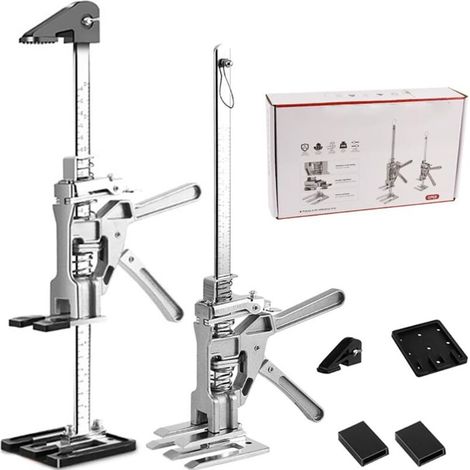 Cric manuel de levage 38.3cm – Capacité de 25kg – Acier massif – Positionnement précis pour installation de fenêtres et meubles (1/5)