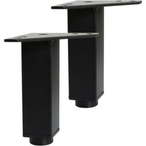 Pieds réglables- Jeu de 2 pieds réglables pour Meuble de Salle de Bain - Noir Mat (1/3)