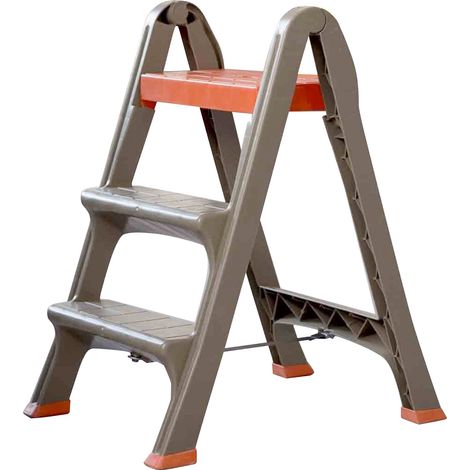 Skala - Sgabello pieghevole a 3 gradini. Scala pieghevole in polietilene. Carico max 130kg. Dimensioni 47x70x78h cm. (1/4)
