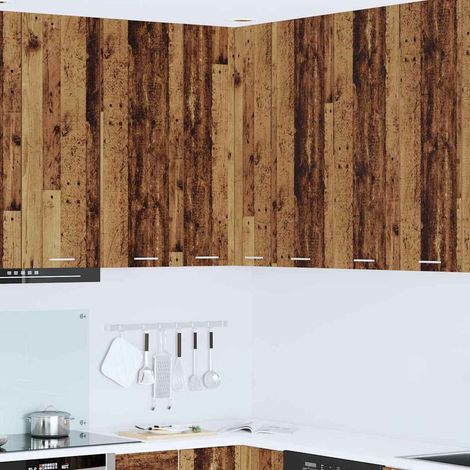 Hängeschrank Altes Holz und Weiß 57 x 57 x 100 cm Holzwerkstoff