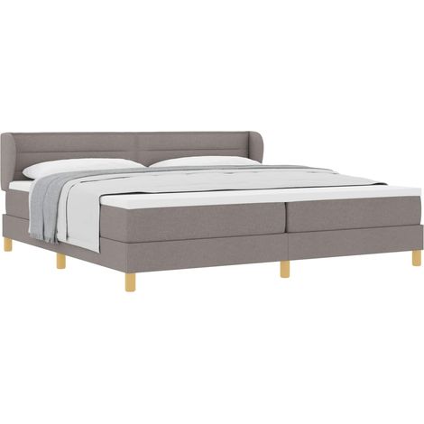 Maison Exclusive - Lit à ressorts avec matelas Taupe 200 x 200 cm tissu (1/5)